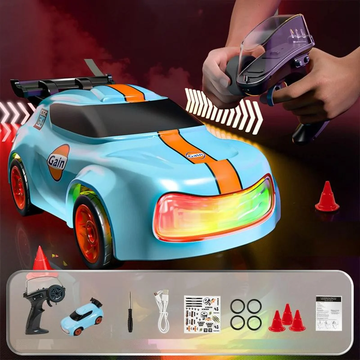 Дрифт-машина на радиоуправлении SHT K13 (1:64) Rally Car 2.4G Blue