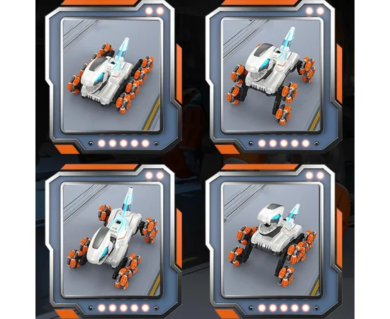 Дитячий восьмиколісний динозавр на радіокеруванні SHT 2590 2.4G (with 2 remote) Grey / Orange