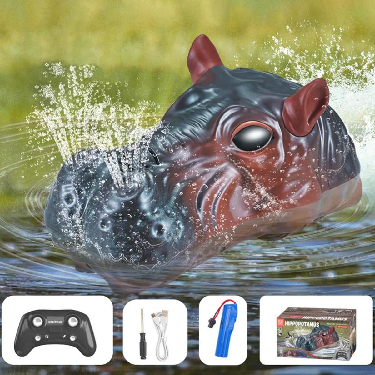 Лодка на радиоуправлении SHT 3736AD Hippopotamus 2.4G Black / Brown