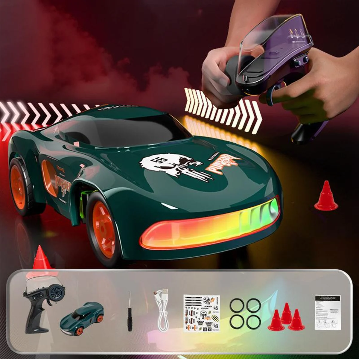 Дріфт-машина на радіокеруванні SHT K11 (1:64) Sports Car 2.4G Green