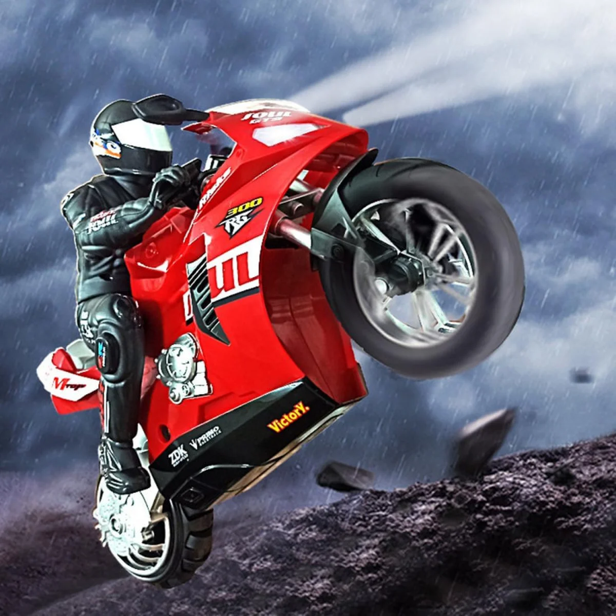 Мотоцикл на радиоуправлении Motorcycle Stunt Drift six-axis Gyroscope Red