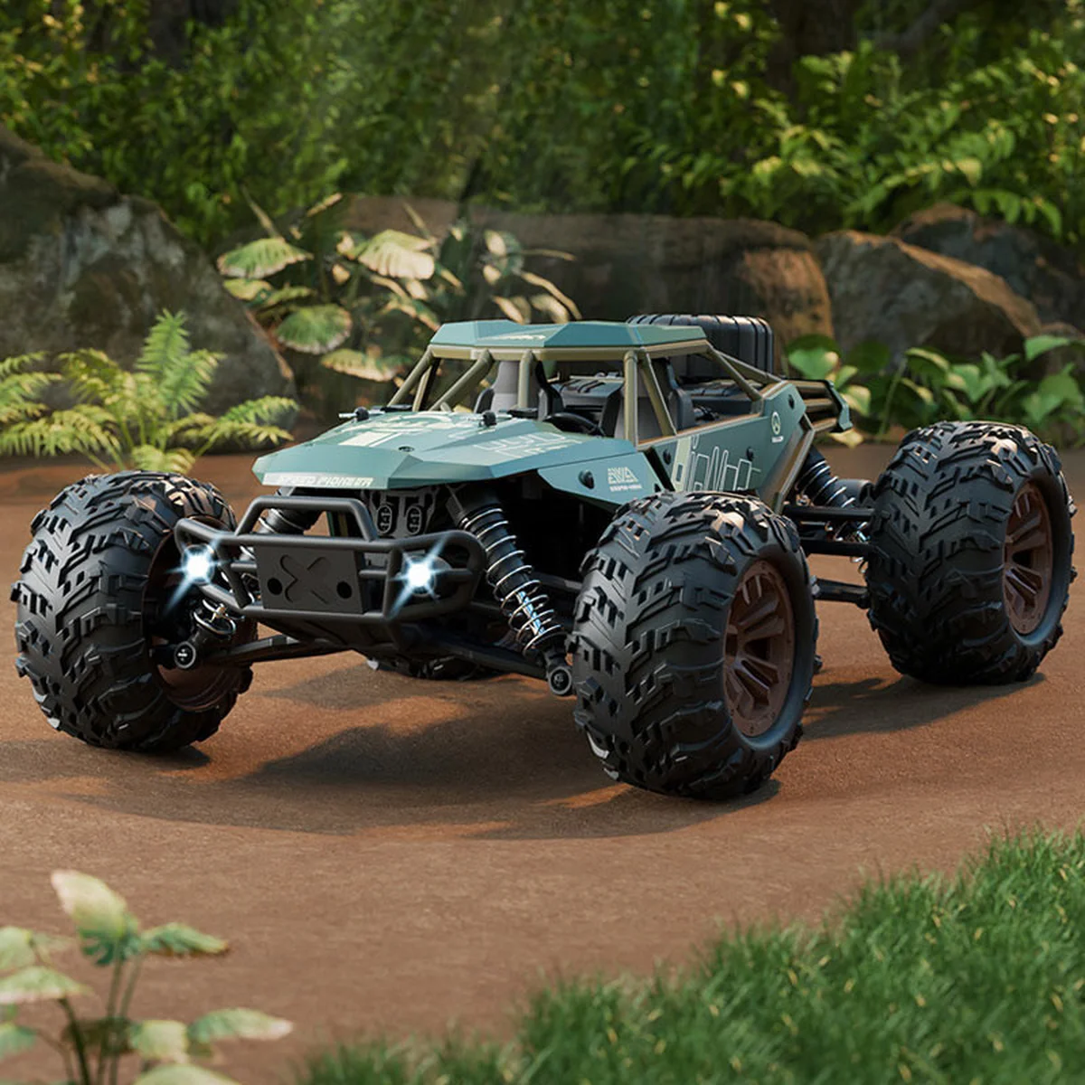 Машинка на радиоуправлении SCHE HW8809 Four-wheel drive high-speed Green
