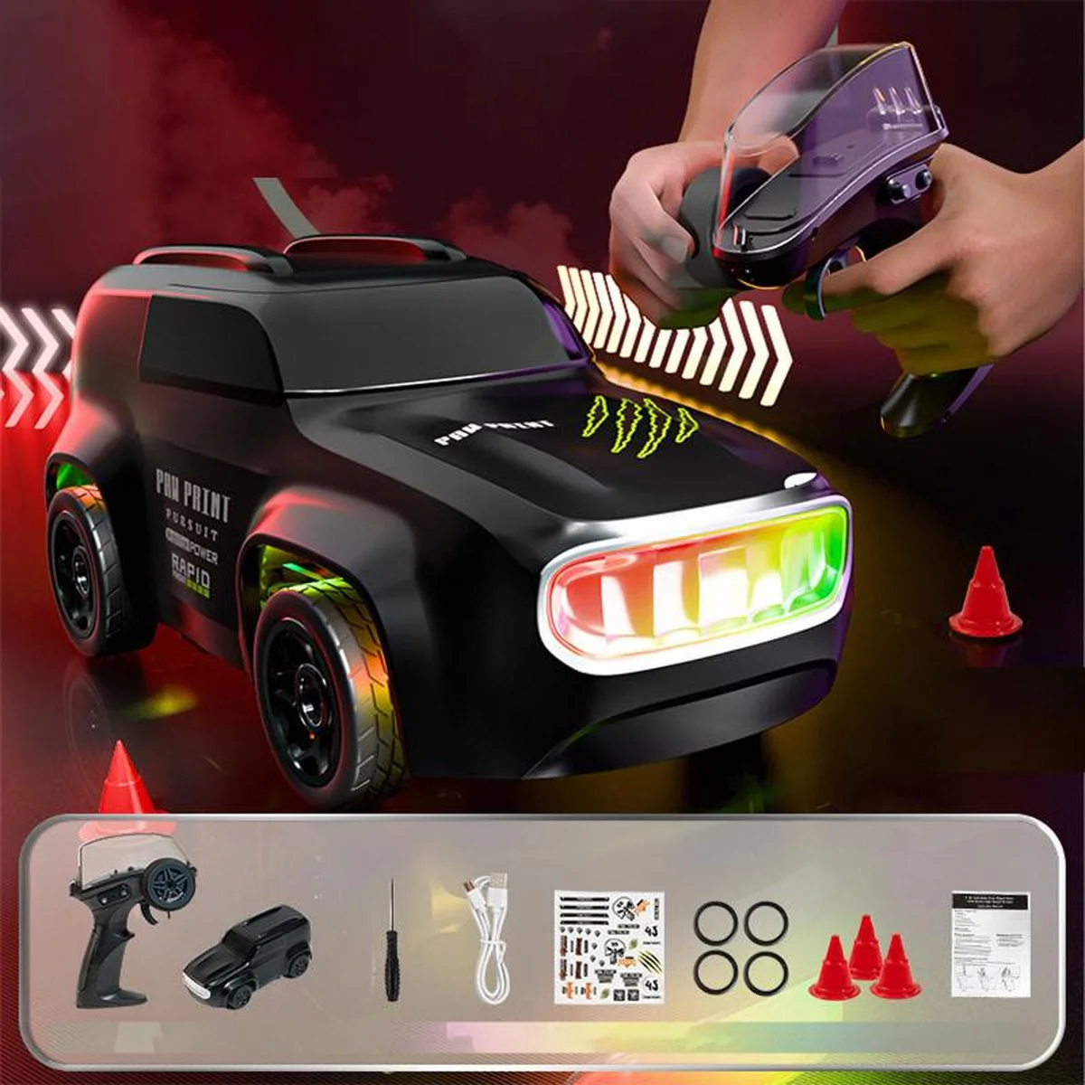 Дрифт-машина на радиоуправлении SHT K12 (1:64) Jeep 2.4G Black