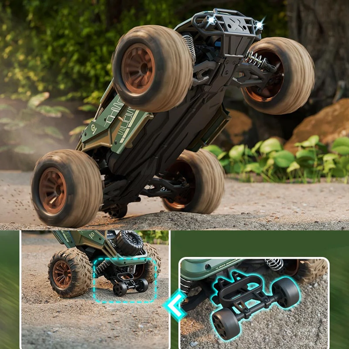 Машинка на радиоуправлении SCHE HW8809 Four-wheel drive high-speed Green