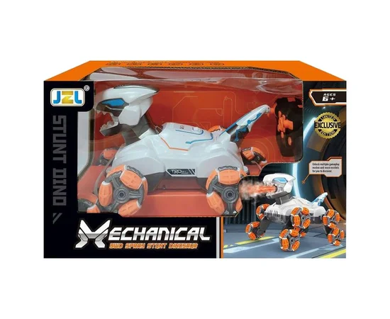 Дитячий восьмиколісний динозавр на радіокеруванні SHT 2590 2.4G (with 2 remote) Grey / Orange