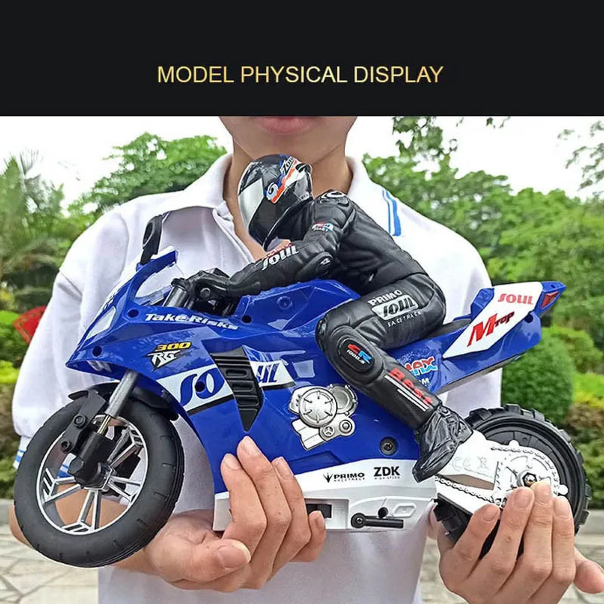 Мотоцикл на радиоуправлении Motorcycle Stunt Drift six-axis Gyroscope Blue