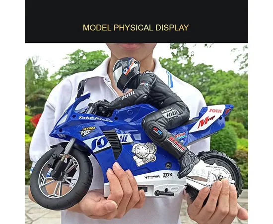Мотоцикл на радиоуправлении Motorcycle Stunt Drift six-axis Gyroscope Blue