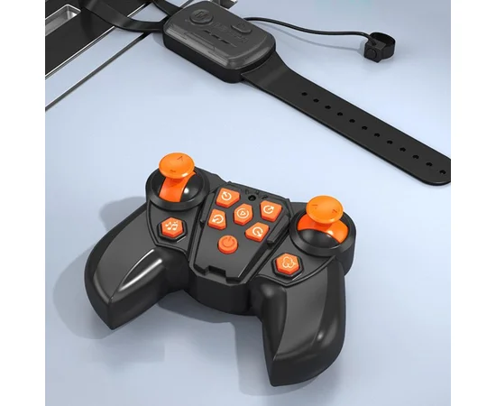 Дитячий восьмиколісний динозавр на радіокеруванні SHT 2590 2.4G (with 2 remote) Grey / Orange