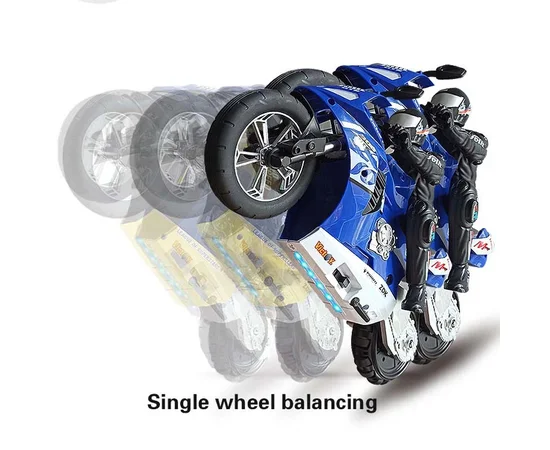 Мотоцикл на радиоуправлении Motorcycle Stunt Drift six-axis Gyroscope Blue