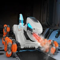 Детский восьмиколесный динозавр на радиоуправлении SHT 2590 2.4G (with 2 remote) Grey / Orange