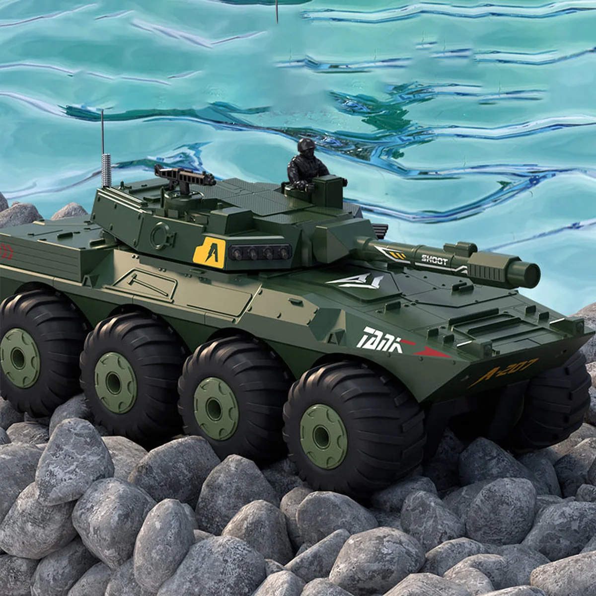 Бронетранспортер-амфибия на радиоуправлении SCHE Y1802 Green