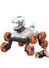 Детский восьмиколесный динозавр на радиоуправлении SHT 2590 2.4G (with 2 remote) Grey / Orange