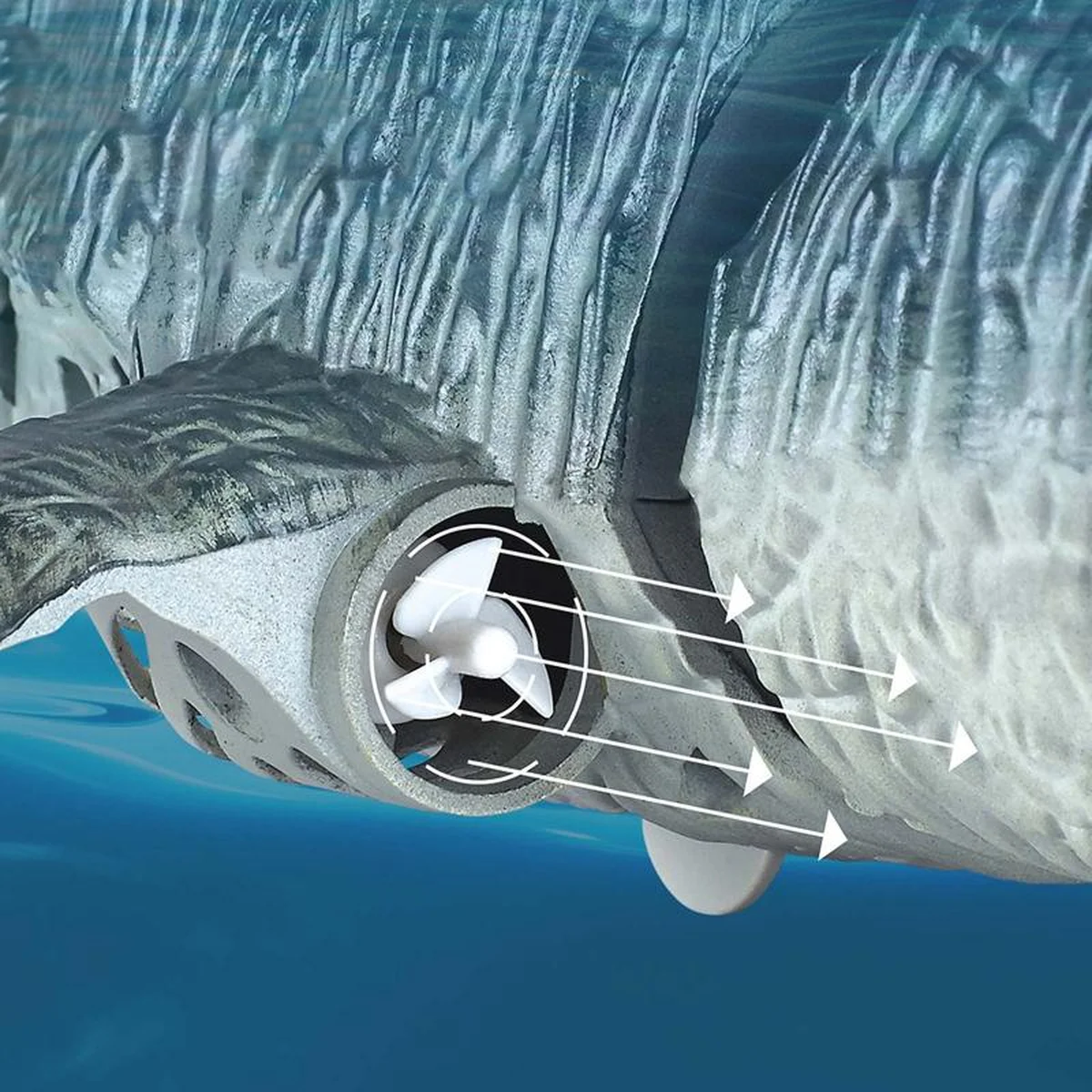 Лодка на радиоуправлении SHT 3712-3A Mosasaurus 2.4G Grey