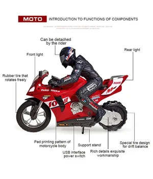 Мотоцикл на радіокеруванні Motorcycle Stunt Drift six-axis Gyroscope Red