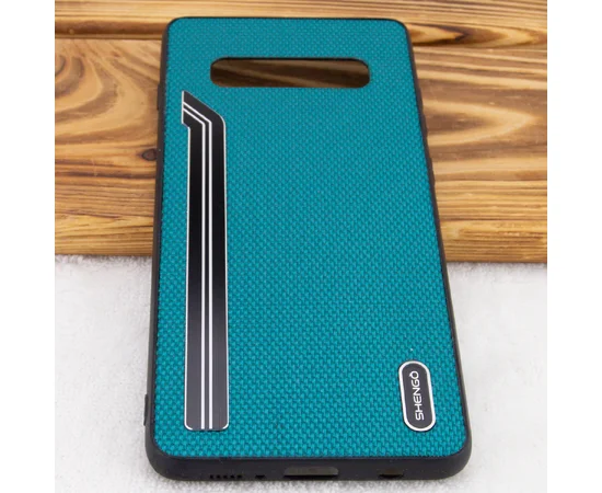 TPU чехол SHENGO Textile series для Samsung Galaxy S10+ Зеленый