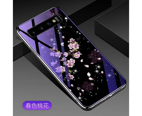 TPU+Glass чехол Fantasy с глянцевыми торцами для Samsung Galaxy S10+ Цветение