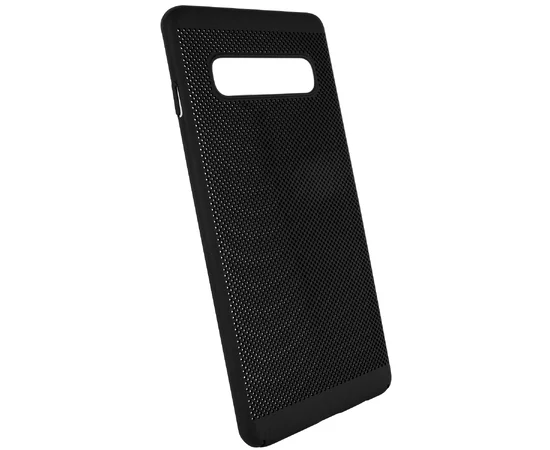 Ультратонкий дышащий чехол Grid case для Samsung Galaxy S10+ Черный
