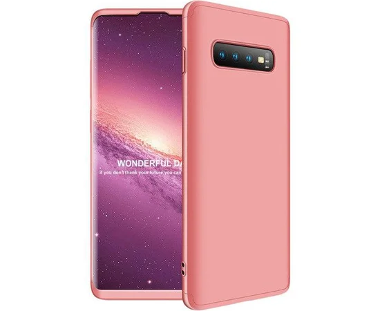 Пластиковая накладка GKK LikGus 360 градусов для Samsung Galaxy S10+ Розовый / Rose Gold