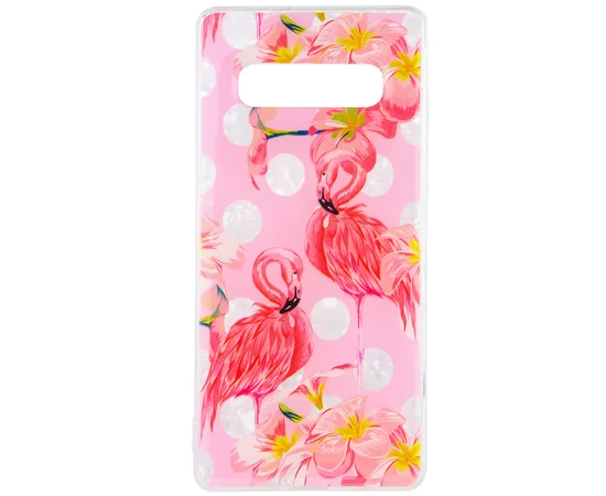 Накладка Glue Case Фламинго для Samsung Galaxy S10+ Розовый
