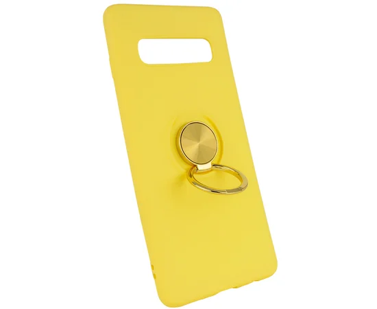 TPU чехол Summer ColorRing под магнитный держатель для Samsung Galaxy S10+ Желтый
