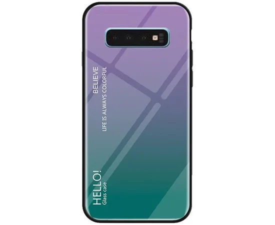 TPU+Glass чехол Gradient HELLO для Samsung Galaxy S10+ Фиолетовый