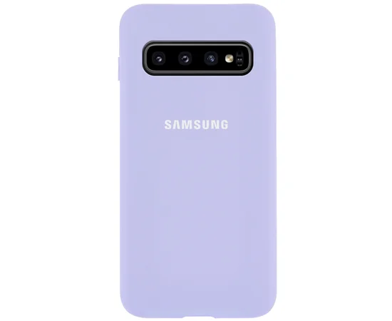 Чехол Silicone Cover Full Protective (AA) для Samsung Galaxy S10+ Голубой / Mist blue