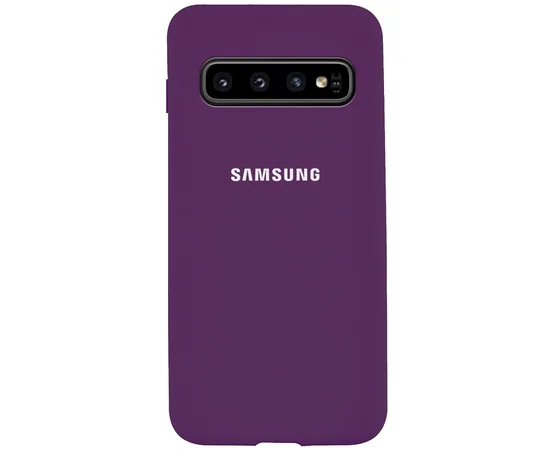 Чехол Silicone Cover Full Protective (AA) для Samsung Galaxy S10+ Фиолетовый / Grape