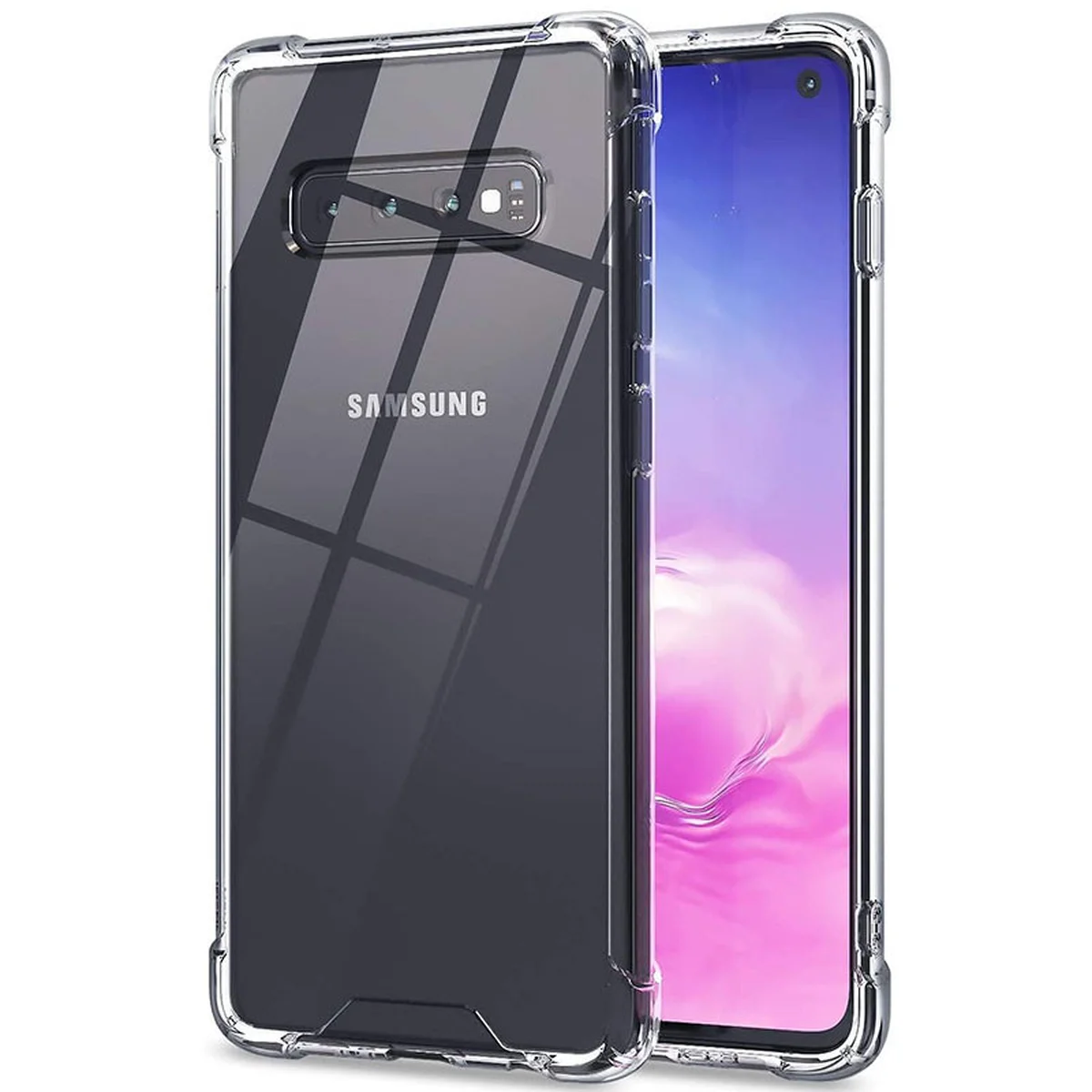 TPU чехол GETMAN Ease logo усиленные углы для Samsung Galaxy S10+ Бесцветный (прозрачный)