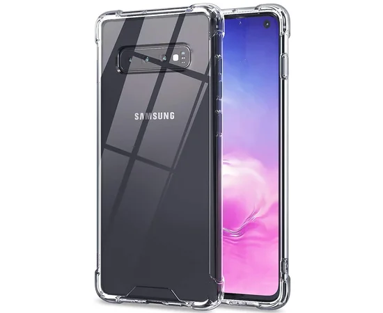 TPU чехол GETMAN Ease logo усиленные углы для Samsung Galaxy S10+ Бесцветный (прозрачный)