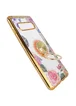 TPU чехол Shengo со стразами и кольцом-держателем для Samsung Galaxy S10+ Золотой