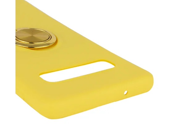 TPU чехол Summer ColorRing под магнитный держатель для Samsung Galaxy S10+ Желтый