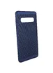 Ультратонкий дышащий чехол Grid case для Samsung Galaxy S10+ Темно-синий