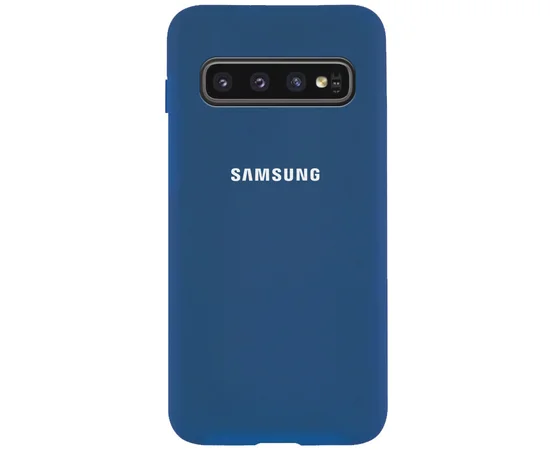 Чехол Silicone Cover Full Protective (AA) для Samsung Galaxy S10+ Синий / Navy blue