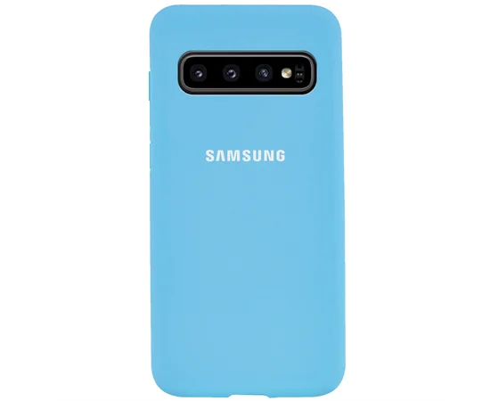 Чехол Silicone Cover Full Protective (AA) для Samsung Galaxy S10+ Голубой / Light Blue