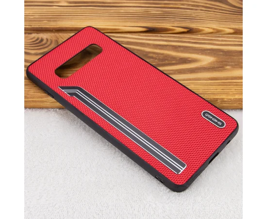 TPU чехол SHENGO Textile series для Samsung Galaxy S10+ Красный