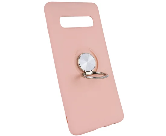 TPU чехол Summer ColorRing под магнитный держатель для Samsung Galaxy S10+ Розовый