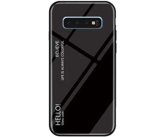 TPU+Glass чехол Gradient HELLO для Samsung Galaxy S10+ Черный