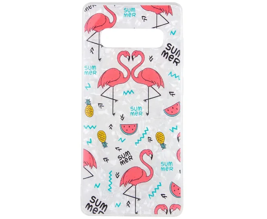 Накладка Glue Case Фламинго для Samsung Galaxy S10+ Белый