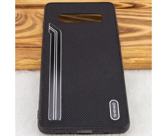 TPU чехол SHENGO Textile series для Samsung Galaxy S10+ Черный