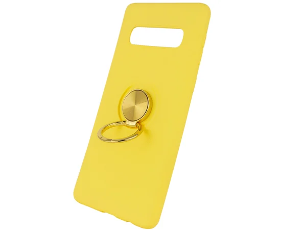 TPU чехол Summer ColorRing под магнитный держатель для Samsung Galaxy S10+ Желтый