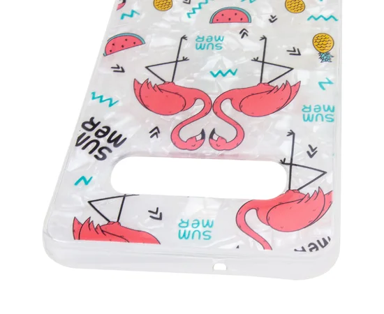 Накладка Glue Case Фламинго для Samsung Galaxy S10+ Белый