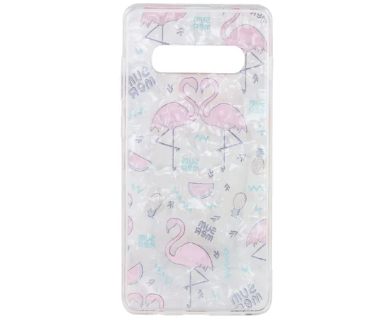 Накладка Glue Case Фламинго для Samsung Galaxy S10+ Белый