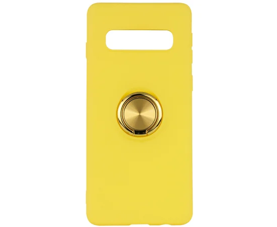 TPU чехол Summer ColorRing под магнитный держатель для Samsung Galaxy S10+ Желтый
