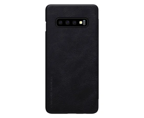 Кожаный чехол (книжка) Nillkin Qin Series для Samsung Galaxy S10+ Черный