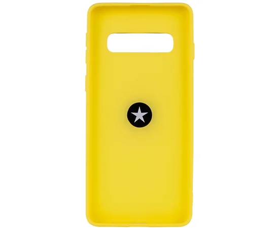 TPU чехол Summer ColorRing под магнитный держатель для Samsung Galaxy S10+ Желтый
