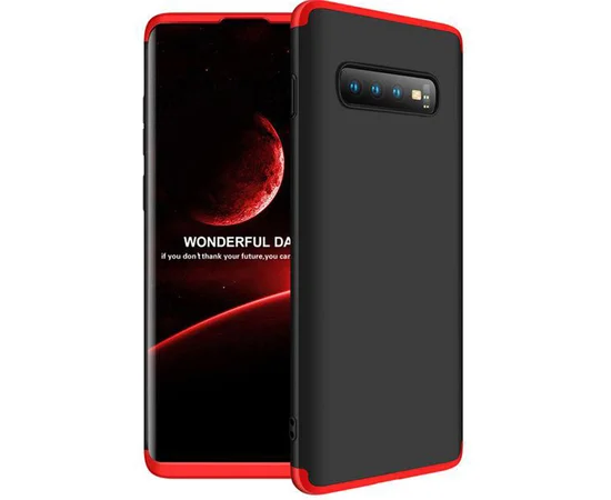Пластиковая накладка GKK LikGus 360 градусов для Samsung Galaxy S10 Черный / Красный