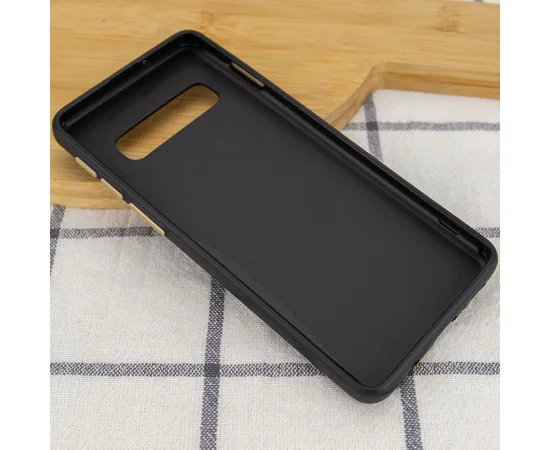 Чехол Camshield Black TPU со шторкой защищающей камеру для Samsung Galaxy S10 Черный / Золотой