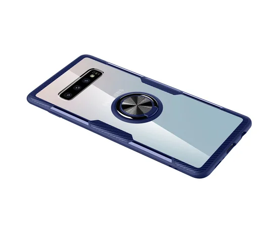 TPU+PC чехол Deen CrystalRing for Magnet (opp) для Samsung Galaxy S10 Бесцветный / Синий