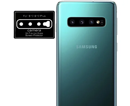 Гибкое защитное стекло 0.18mm на камеру  для Samsung Galaxy S10 / S10+ Черное