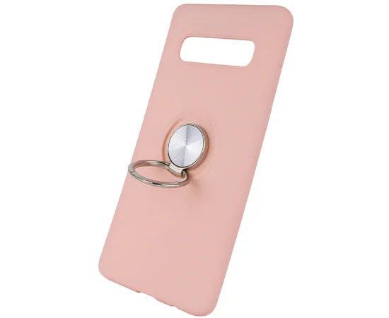TPU чехол Summer ColorRing под магнитный держатель для Samsung Galaxy S10 Розовый